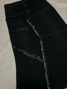 Denim Patchwork Skirt