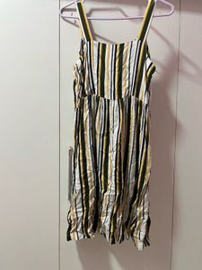 Striped Button-Front Mini Dress