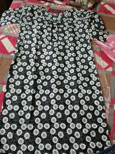 Black Floral Kurta