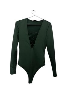 New Forever 21 Olive Green Bodysuit Lovely Materia