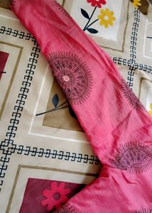 Pink Kurta with Circular Motif