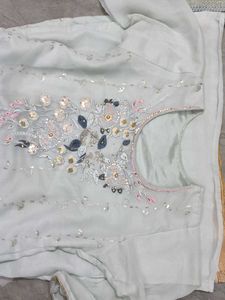 embroidery light colour suit