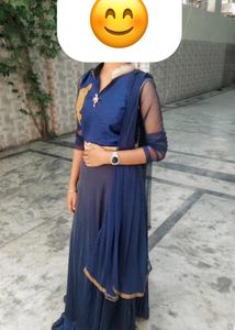 Royal Blue Embroidered Gown