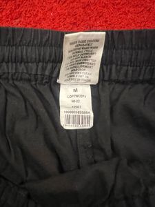 Black Cotton Casual Pants
