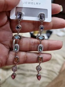 Anti tarnish Elegant Multi-Gemstone Drop Earrings