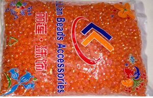Sparkling Orange crystal pearls half kg