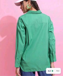 Oversized Green Button-Up Shirt