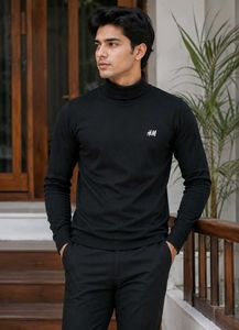 H&M Black Turtleneck Top