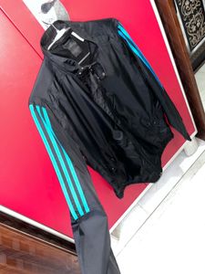Adidas Black &amp; Blue Striped Jacket