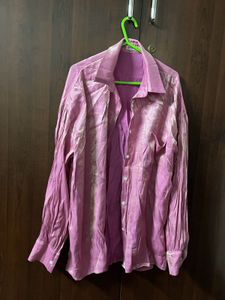 Shimmer Pink Button-Up Shirt