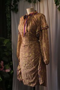 SALE-!Vintage Korean Brown Dress