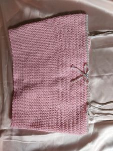 Pink Bow Crochet Top With Lace At The Back