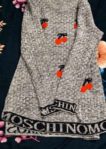 Cute Cherry Embroidered Sweater