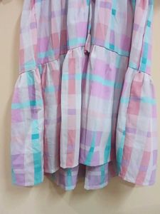 check flare dress