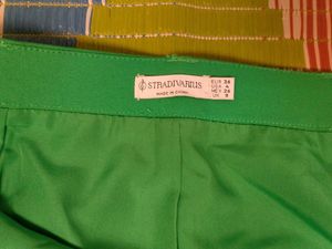 Solid Green Mini Skirt