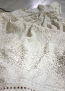 Elegant White Chikankari  set