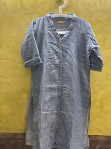 Blue Striped Cotton Kurta
