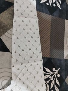 Men's White Kurta with Brown Print