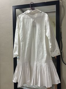Zara White Pleated Tunic Dress
