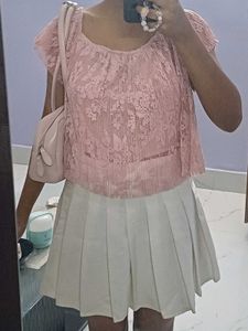 Off-Shoulder Lace Crop Top