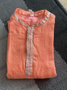 Babyhug Orange Striped Kurta 12-18 month