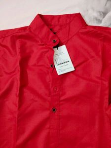 Men's Red Kurta Shirt