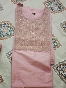 Elegant Pink Sequined Kurta Set