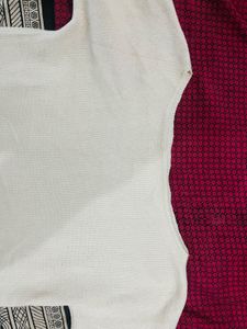 White Casual Knit Top
