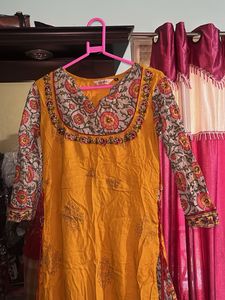 Yellow Floral Print Kurta