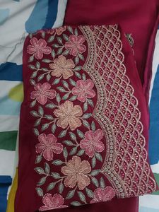 Brand new Georgette with embroidery work saree and