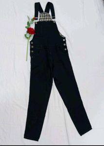 Vintage Black Denim Dungaree