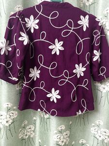 Bohemian | Floral Embroidered Purple Top