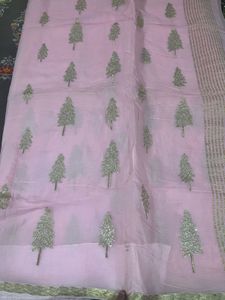 light pink saree