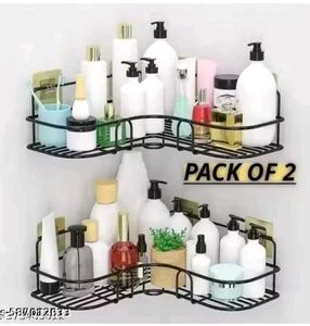 2-Tier Metal Corner Storage Rack (Pack of 2)