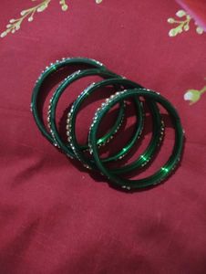 Green Stone Bangles