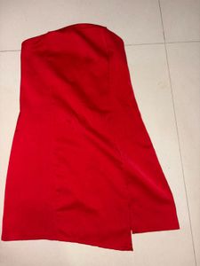 Red Strapless Mini Dress Party Wear