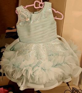 Girls Baby Blue Party Dress