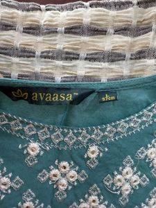 Beautifully Embroidered Teal Kurta