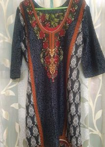 Beautiful Floral Print Kurta, Tunic Top
