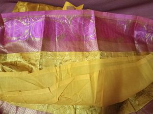 1-TimeUsed Elegant YellowLehengaWith PinkBorder+Bl