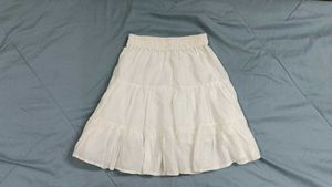 White Tiered Mini Skirt