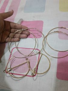 Set of 3 Gold Hoop Earrings