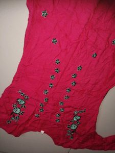 Vibrant Pink Embroidered Kurta