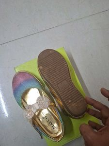 Sparkly Rainbow Ballerina Shoes with Bow