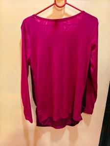 Maroon Velvet Rhinestone Logo Top