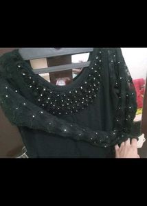 Black Embellished desighner sellerve kurti