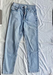 Straight Light Blue Denim Jeans
