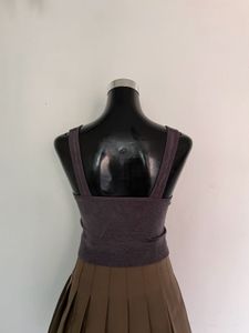 Chic Grey Ruched Tank Top