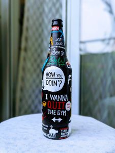 "Friends" Hand-Painted Decorative Bottle
