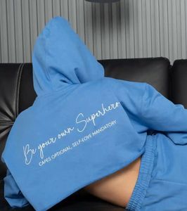 Blue Cropped Hoodie